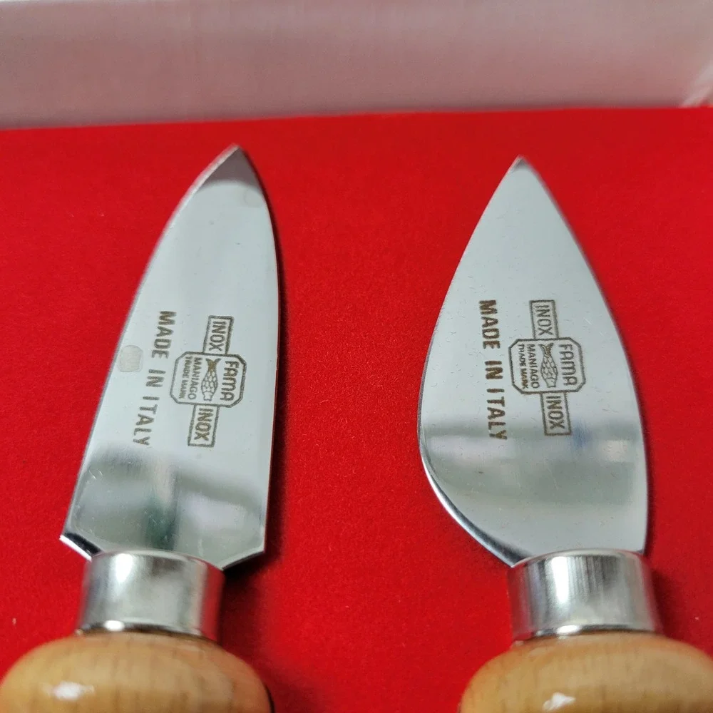 Fama Inox Williams Sonoma Italian Cheese Knife Set 5pc Wood Handle Maniago Italy